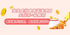 淘宝虚拟电商蓝海项目实战班+私教班:每天操作2小时,每月多赚5000+-56课堂