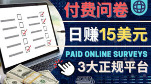 参与付费调查,利用自己的空闲时间完成问卷,适合新手的平台,日赚15美元-56课堂