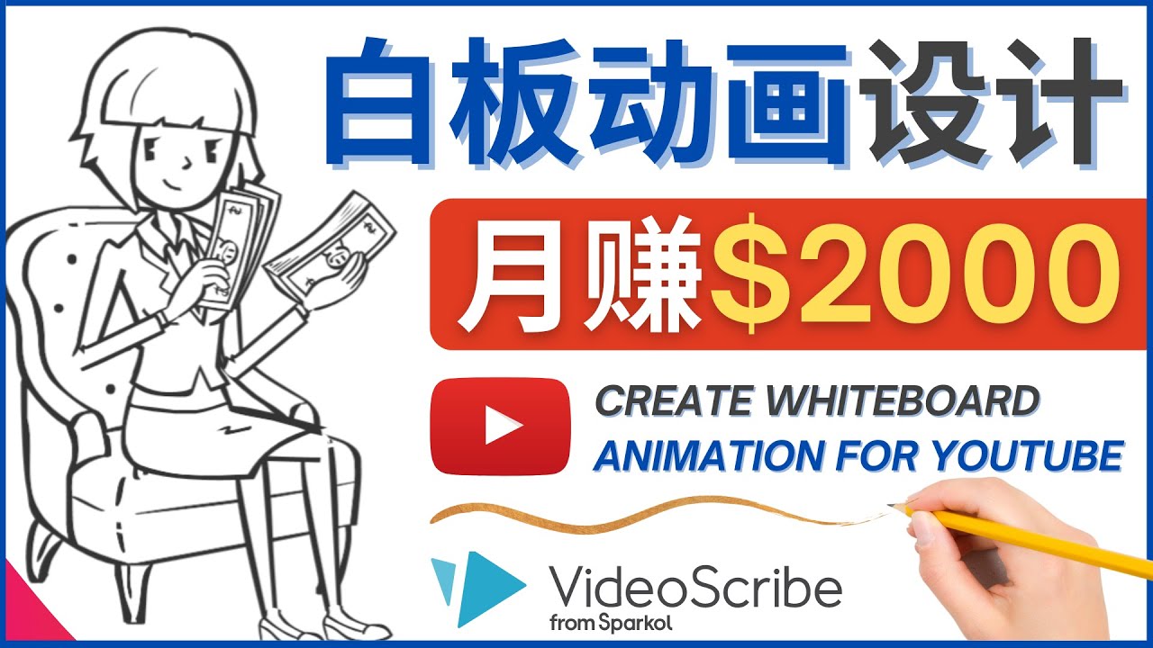 创建白板动画（WhiteBoard Animation）YouTube频道，月赚2000美元-56课堂