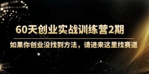 60天创业实战训练营2期:如果你创业没找到方法,进来这里找赛道-价值3000元-56课堂