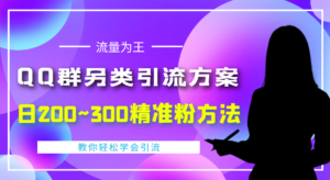 外面收费888元的QQ群另类引流方案：日200~300精准粉方法-56课堂