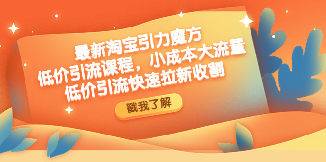 最新淘宝引力魔方低价引流实操：小成本大流量，低价引流快速拉新收割-56课堂