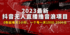 2023最新抖音无人直播撸音浪项目,0粉丝每天1小时,一个号一天1500-2000元-56课堂