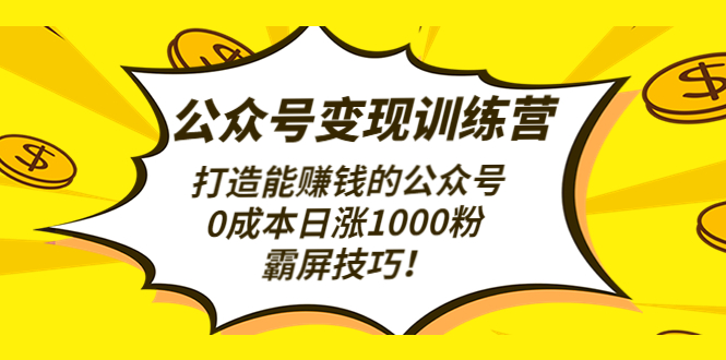 公众号变现训练营（第3期）打造能赚钱的公众号，0成本日涨1000粉，霸屏技巧-56课堂