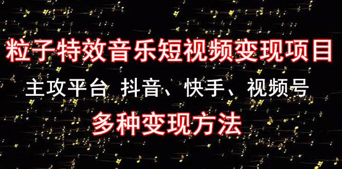 《粒子特效音乐短视频变现项目》主攻平台 抖音、快手、视频号 多种变现方法-56课堂