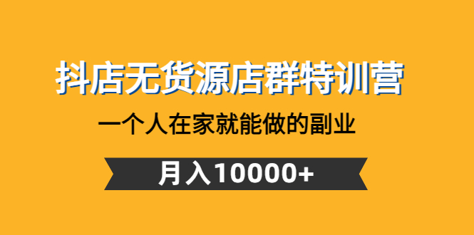 抖店无货源店群特训营：一个人在家就能做的副业，月入10000+-56课堂