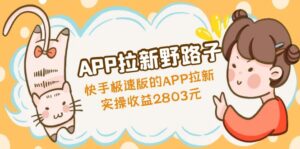 APP拉新野路子:快手极速版的APP拉新赚,实操收益2803元-56课堂
