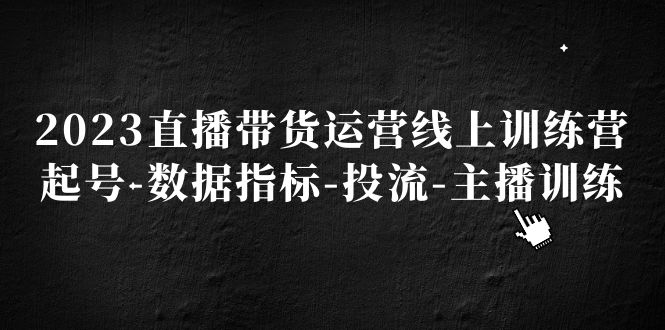 2023直播带货运营线上训练营，起号-数据指标-投流-主播训练-56课堂