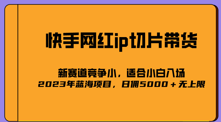 2023爆火的快手网红IP切片，号称日佣5000＋的蓝海项目，二驴的独家授权-56课堂