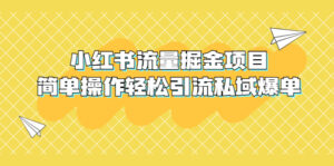 外面收费398小红书流量掘金项目，简单操作轻松引流私域爆单-56课堂