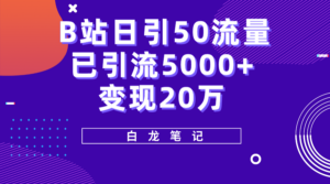B站日引50+流量，实战已引流5000+变现20万，超级实操课程。-56课堂