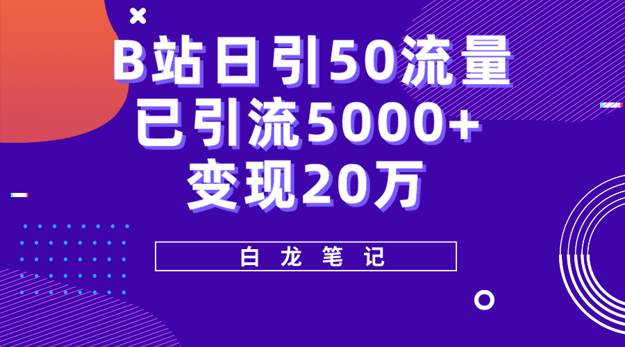 B站日引50+流量，实战已引流5000+变现20万，超级实操课程。-56课堂