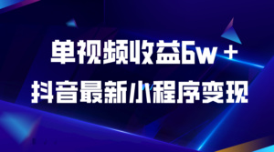 抖音最新小程序变现项目,单视频收益6w+-56课堂