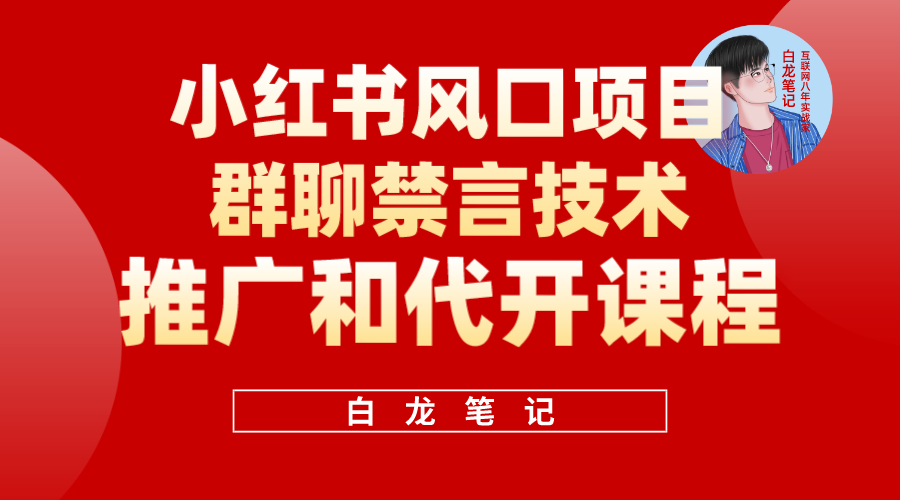 小红书风口项目日入300+，小红书群聊禁言技术代开项目，适合新手操作-56课堂