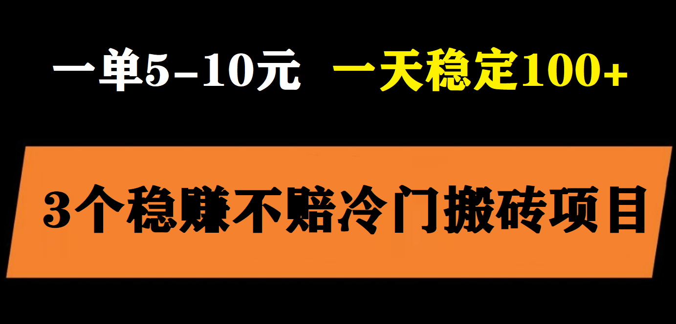 3个最新稳定的冷门搬砖项目，小白无脑照抄当日变现日入过百-56课堂