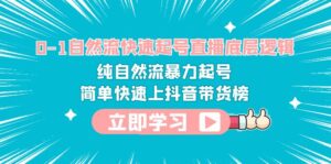 0-1自然流快速起号直播 底层逻辑 纯自然流暴力起号 简单快速上抖音带货榜-56课堂