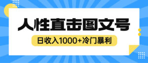 2023最新冷门暴利赚钱项目,人性直击图文号,日收入1000+【视频教程】-56课堂