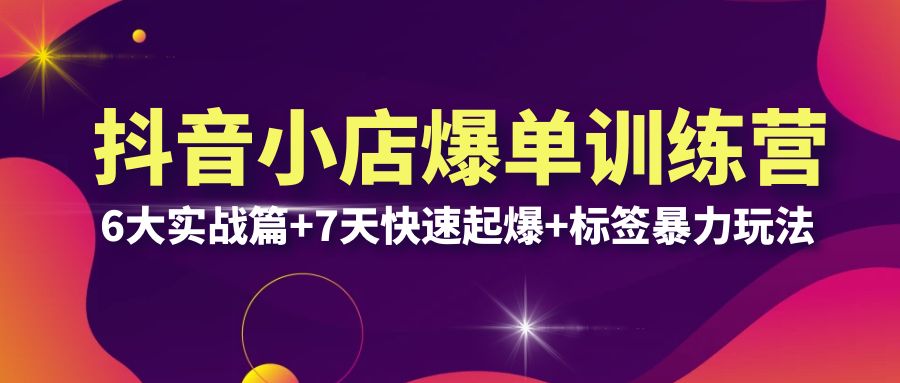 抖音小店爆单训练营VIP线下课：6大实战篇+7天快速起爆+标签暴力玩法(32节)-56课堂