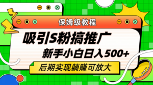 轻松引流老S批 不怕S粉一毛不拔 保姆级教程 小白照样日入500+-56课堂