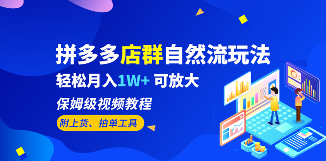 拼多多店群自然流玩法，轻松月入1W+ 保姆级视频教程（附上货、拍单工具）-56课堂