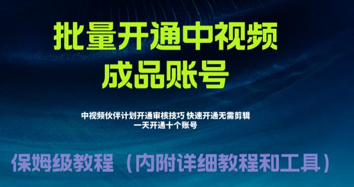 外面收费1980暴力开通中视频计划教程，附 快速通过中视频伙伴计划的办法-56课堂