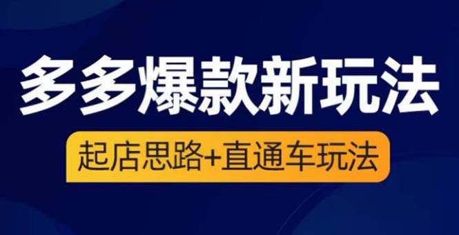 拼多多爆款·新玩法：起店思路+直通车玩法（3节精华课） -56课堂