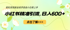 小红书精准引流,小白日入600+,轻松实现副业经济自由(教程+1153G资源)-56课堂