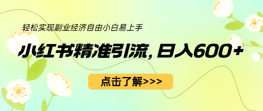 小红书精准引流，小白日入600+，轻松实现副业经济自由（教程+1153G资源）-56课堂