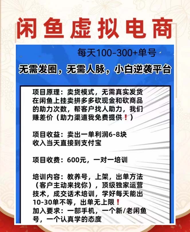 图片[2]-外边收费600多的闲鱼新玩法虚似电商之拼多多助力项目，单号100-300元-56课堂