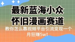 最新蓝海小众怀旧漫画赛道 高转化一单29.9 靠视频平台引流变现一个月狂赚5w-56课堂