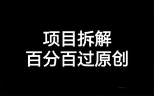 项目拆解百分百过原创，解决项目拆解赛道难过原创的问题-56课堂