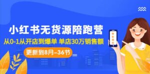 小红书无货源陪跑营:从0-1从开店到爆单 单店30万销售额(更至8月-36节课)-56课堂