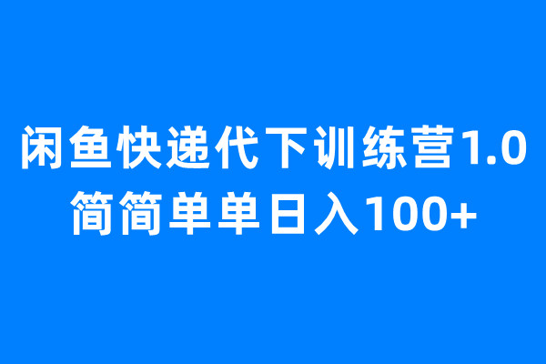 闲鱼快递代下训练营1.0，简简单单日入100+-56课堂
