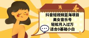 抖音短视频蓝海项目,美女音乐号,轻松月入过万 适合小白(教程+100G素材)-56课堂