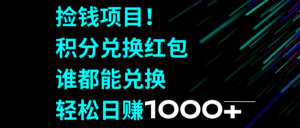 捡钱项目！积分兑换红包，谁都能兑换，轻松日赚1000+-56课堂