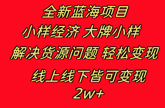 全新蓝海项目 小样经济大牌小样 线上和线下都可变现 月入2W+-56课堂