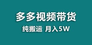 拼多多视频带货 纯搬运一个月搞了5w佣金，小白也能操作 送工具-56课堂