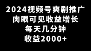 2024视频号爽剧推广，肉眼可见的收益增长，每天几分钟收益2000+-56课堂