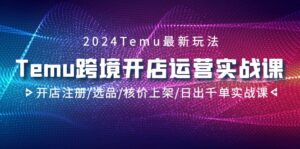 2024Temu跨境开店运营实战课，开店注册/选品/核价上架/日出千单实战课-56课堂