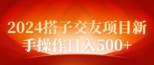 2024同城交友项目新手操作日入500+-56课堂