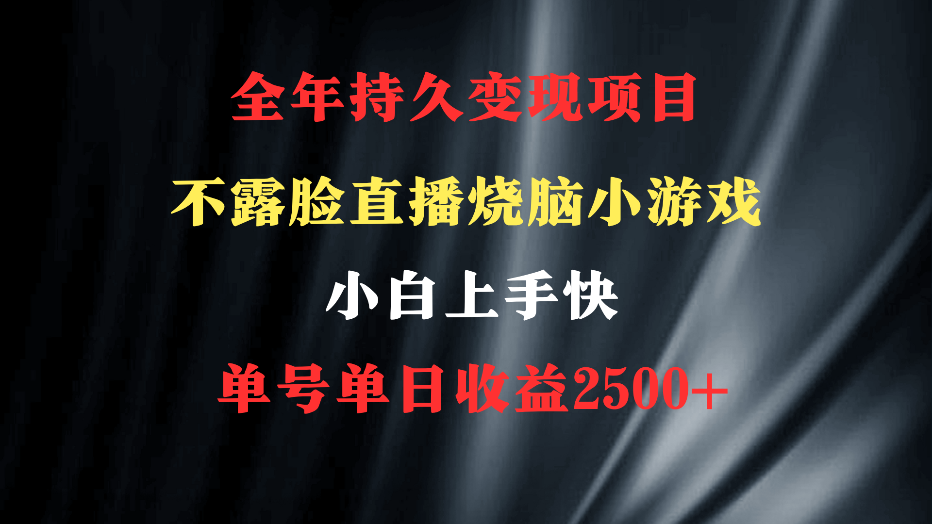 2024年 最优项目，烧脑小游戏不露脸直播 小白上手快 无门槛 一天收益2500+-56课堂