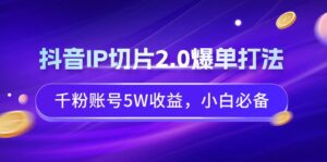 抖音IP切片2.0爆单打法，千粉账号5W收益，小白必备-56课堂