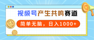2024年视频号，产生共鸣赛道，简单无脑，一分钟一条视频，日入1000+-56课堂