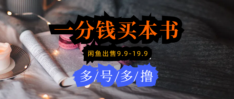 每天花1分钱买一本书，闲鱼出售9.9-19.9不等，多账号多撸 新手小白均可操作-56课堂