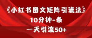 《小红书图文矩阵引流法》 10分钟-条 ,一天引流50+-56课堂