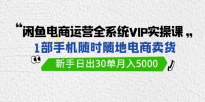 闲鱼电商运营全系统VIP实战课,1部手机随时随地卖货,新手日出30单月入5000-56课堂
