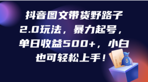 抖音图文带货野路子2.0玩法,暴力起号,单日收益500+,小白也可轻松上手!-56课堂