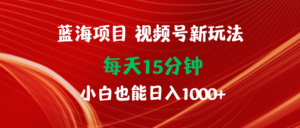 蓝海项目视频号新玩法 每天15分钟 小白也能日入1000+-56课堂