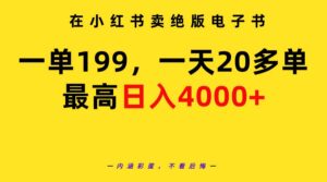 在小红书卖绝版电子书,一单199 一天最多搞20多单,最高日入4000+教程+资料-56课堂