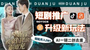 短剧推广升级新玩法，AI一键二创去重，轻松月入2w+（教程+素材）-56课堂